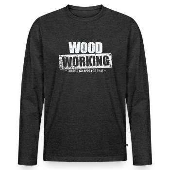 Wood Working Forestry Worker - Men's Premium Organic Long Sleeve Shirt - heather anthracite - Front - Nico (187cm)
