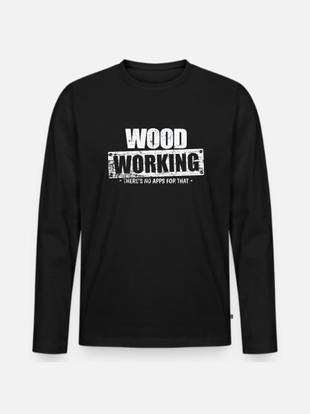 Wood Working Forstarbeiter - Männer Premium Bio Langarmshirt - Schwarz