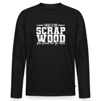 There is no Scrap Wood Waldarbeiter - Men's Premium Organic Long Sleeve Shirt - black - Front - Nico (187cm)