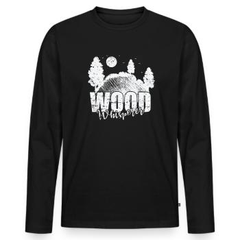 Travailleur forestier Travailleur forestier - T-shirt manches longues Premium bio Homme - noir - Devant - Nico (187cm)