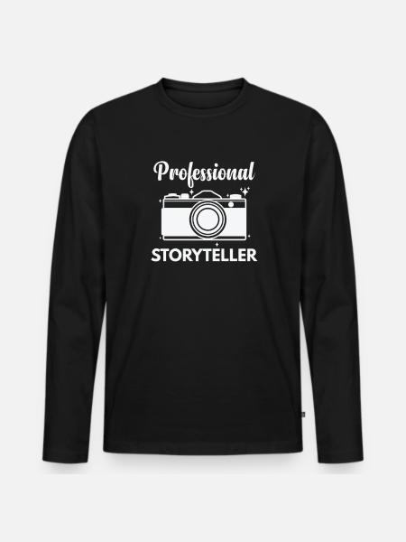 Professional Storyteller Fotograf Kamera - Männer Premium Bio Langarmshirt - Schwarz