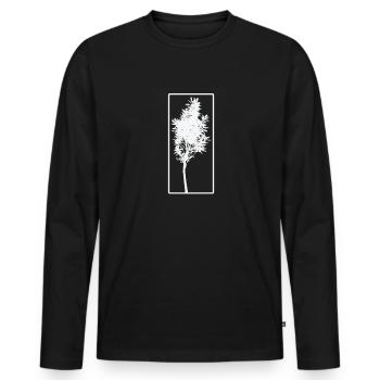 Baum Portait Natur Wälder Blätter - Männer Premium Bio Langarmshirt - Schwarz - Vorne - Nico (187cm)