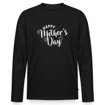 Bonne fête des mères Mami - T-shirt manches longues Premium bio Homme - noir - Devant - Nico (187cm)