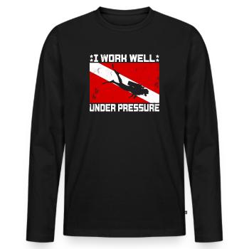 Dive Master Rescue Diver Scuba Diving Instructor - Men's Premium Organic Long Sleeve Shirt - black - Front - Nico (187cm)