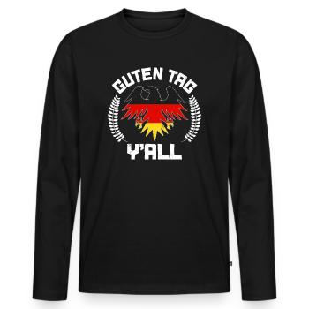 Guten Tag Y'all Germany Flag German Beer Festival - Men's Premium Organic Long Sleeve Shirt - black - Front - Nico (187cm)
