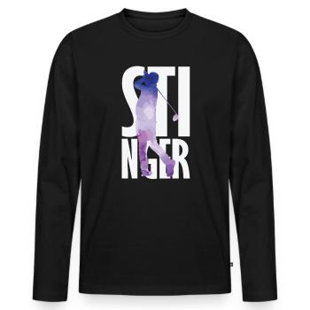 Stinger Golf - Men's Premium Organic Long Sleeve Shirt - black - Front - Nico (187cm)