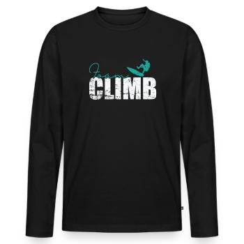 Foam Climb Surfing - Men's Premium Organic Long Sleeve Shirt - black - Front - Nico (187cm)