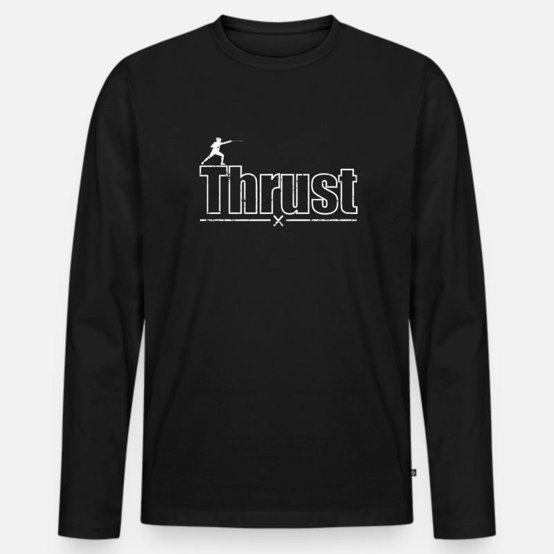 Thrust Fechten Schwert - Männer Premium Bio Langarmshirt - Schwarz