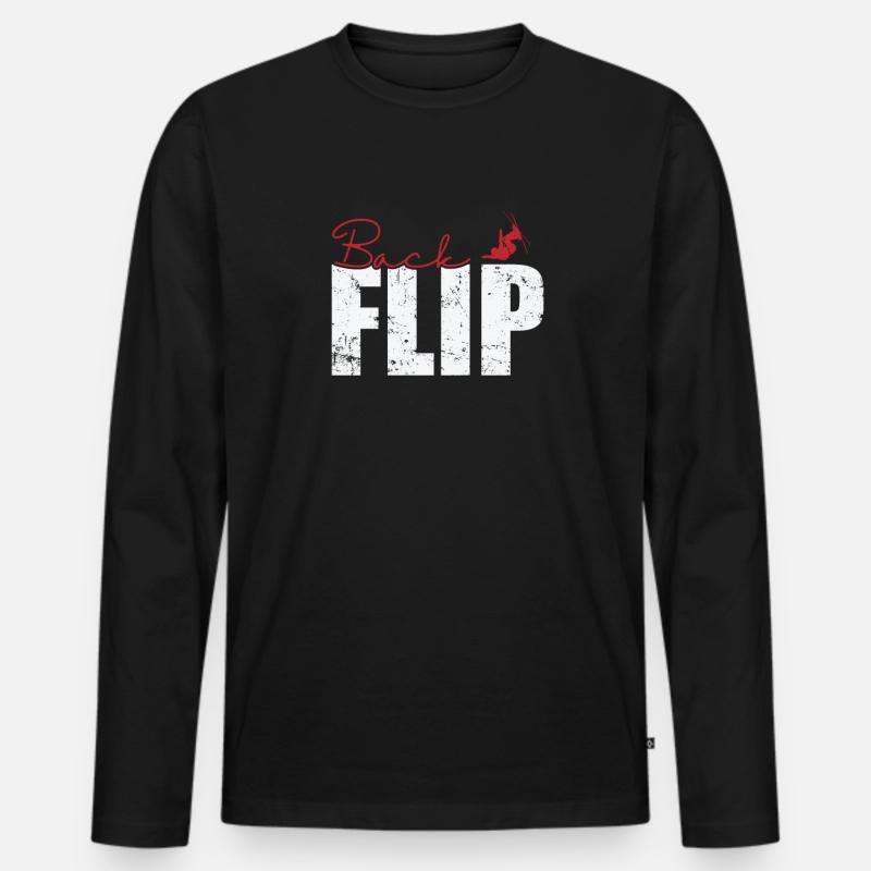 Backflip Skifahren - Männer Premium Bio Langarmshirt - Schwarz