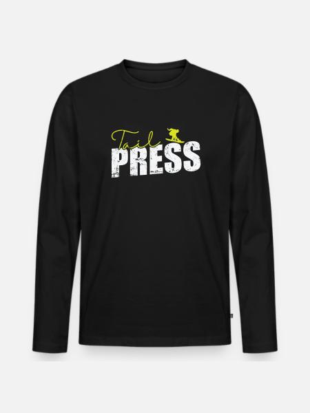 Tail Press Snowboard - Men's Premium Organic Long Sleeve Shirt - black