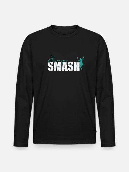 Jump Smash Badminton - T-shirt manches longues Premium bio Homme - noir
