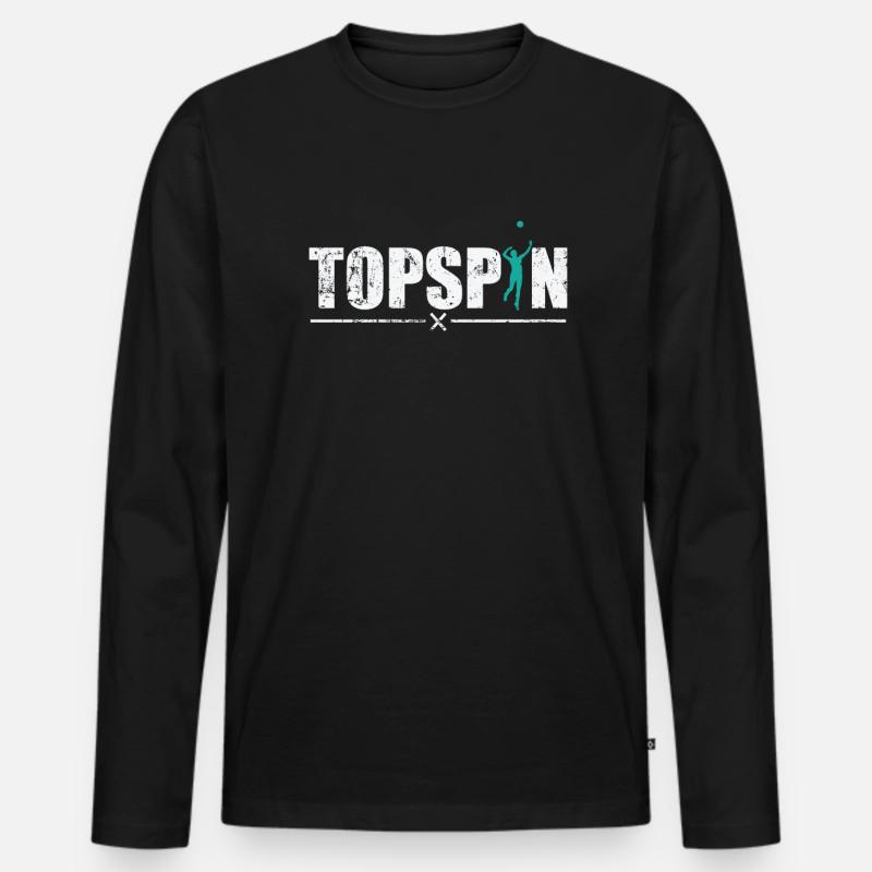 Topspin Volleyball - Männer Premium Bio Langarmshirt - Schwarz