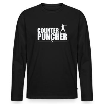 Counter Puncher Boxen - Männer Premium Bio Langarmshirt - Schwarz - Vorne - Nico (187cm)