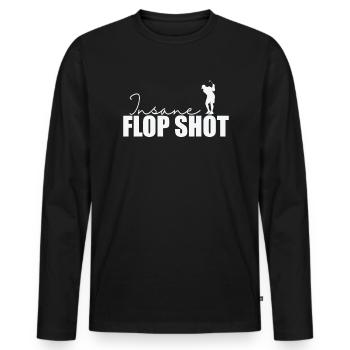 Insane Flop Shot Golf - T-shirt manches longues Premium bio Homme - noir - Devant - Nico (187cm)