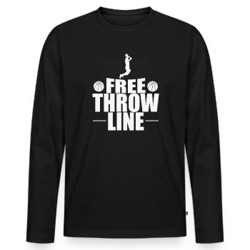 Free Throw Line Basketball - Men's Premium Organic Long Sleeve Shirt - black - Front - Nico (187cm)