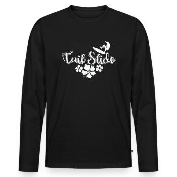 Tail Slide Surfing - Männer Premium Bio Langarmshirt - Schwarz - Vorne - Nico (187cm)