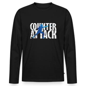 Counter Attack Fechten - Männer Premium Bio Langarmshirt - Schwarz - Vorne - Nico (187cm)