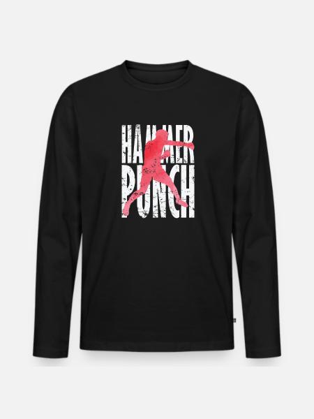Hammer Punch Boxing MMA - Men's Premium Organic Long Sleeve Shirt - black
