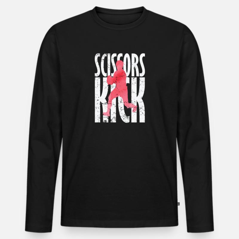 Scissors Kick Rugby - Männer Premium Bio Langarmshirt - Schwarz