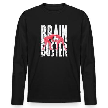 Brain Buster Professional Wrestling - Männer Premium Bio Langarmshirt - Schwarz - Vorne - Nico (187cm)