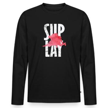 Slip lay Wrestling - Männer Premium Bio Langarmshirt - Schwarz - Vorne - Nico (187cm)
