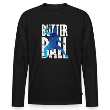 Butterball Table Tennis - Men's Premium Organic Long Sleeve Shirt - black - Front - Nico (187cm)