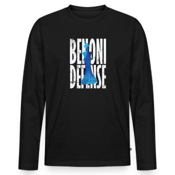 Benoni Defense Chess - Men's Premium Organic Long Sleeve Shirt - black - Front - Nico (187cm)