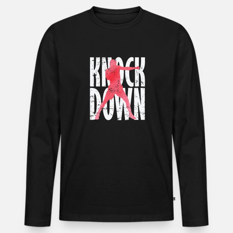 Knock Down Boxen - Männer Premium Bio Langarmshirt - Schwarz