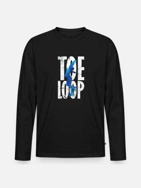 Toeloop Eiskunstlauf - Männer Premium Bio Langarmshirt - Schwarz
