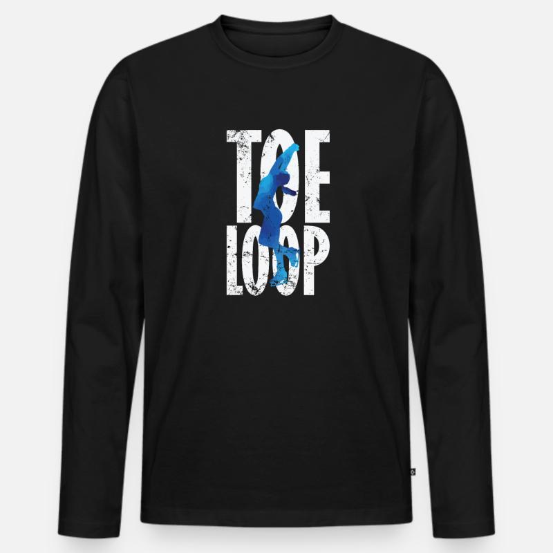 Toeloop Eiskunstlauf - Männer Premium Bio Langarmshirt - Schwarz
