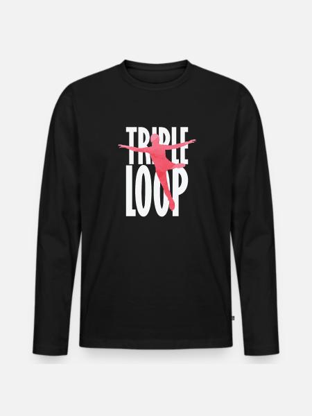 Triple Loop Figure Skating - Men's Premium Organic Long Sleeve Shirt - black
