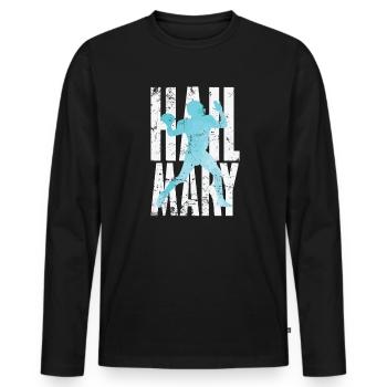 Hail Mary Football - Men's Premium Organic Long Sleeve Shirt - black - Front - Nico (187cm)