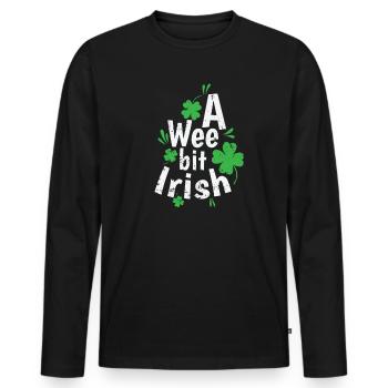 Un peu irlandais Saint-Patrick - T-shirt manches longues Premium bio Homme - noir - Devant - Nico (187cm)