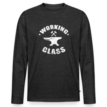 Working Class Metal Worker Profession - Men's Premium Organic Long Sleeve Shirt - heather anthracite - Front - Nico (187cm)