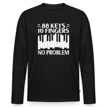 88 Keys 10 Fingers Pianist Piano Keyboard Player - Men's Premium Organic Long Sleeve Shirt - black - Front - Nico (187cm)