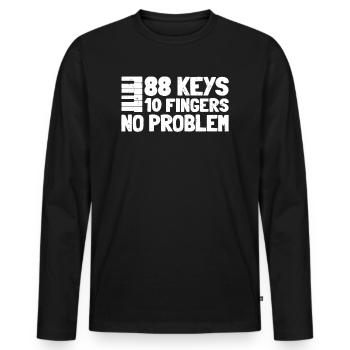 88 Keys 10 Fingers Pianist Piano Keyboard Player - Men's Premium Organic Long Sleeve Shirt - black - Front - Nico (187cm)