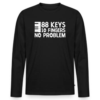 88 Keys 10 Fingers Pianist Piano Keyboard Player - Men's Premium Organic Long Sleeve Shirt - black - Front - Nico (187cm)