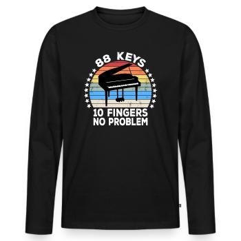 88 Keys 10 Fingers Pianist Piano Keyboard Player - Men's Premium Organic Long Sleeve Shirt - black - Front - Nico (187cm)
