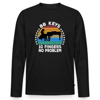 88 Keys 10 Fingers Pianist Piano Keyboard Player - Men's Premium Organic Long Sleeve Shirt - black - Front - Nico (187cm)