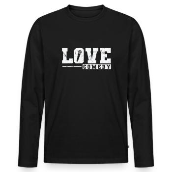 Amour comédie humoristique blague - T-shirt manches longues Premium bio Homme - noir - Devant - Nico (187cm)
