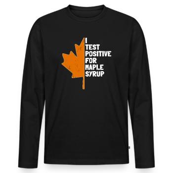 Maple Syrup Maple Tree Sap Tapping Sugaring Tapper - Men's Premium Organic Long Sleeve Shirt - black - Front - Nico (187cm)