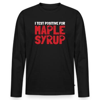 Maple Syrup Maple Tree Sap Tapping Sugaring Tapper - Men's Premium Organic Long Sleeve Shirt - black - Front - Nico (187cm)