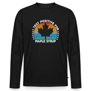 Maple Syrup Maple Tree Sap Tapping Sugaring Tapper - Men's Premium Organic Long Sleeve Shirt - black - Front - Nico (187cm)