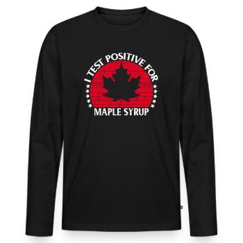 Maple Syrup Maple Tree Sap Tapping Sugaring Tapper - Men's Premium Organic Long Sleeve Shirt - black - Front - Nico (187cm)