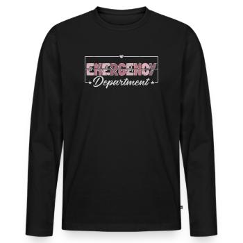 Infirmières du service d’urgence Infirmière praticienne aux urgences - T-shirt manches longues Premium bio Homme - noir - Devant - Nico (187cm)