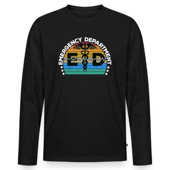 Infirmières des services d’urgence Infirmière praticienne des urgences - T-shirt manches longues Premium bio Homme - noir - Devant - Nico (187cm)
