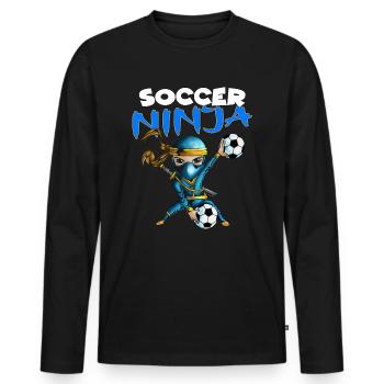 Der Soccer Ninja für Kinder Geburtstagsparty - Männer Premium Bio Langarmshirt - Schwarz - Vorne - Nico (187cm)