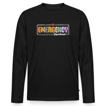 Infirmières des services d’urgence Infirmière praticienne des urgences - T-shirt manches longues Premium bio Homme - noir - Devant - Nico (187cm)