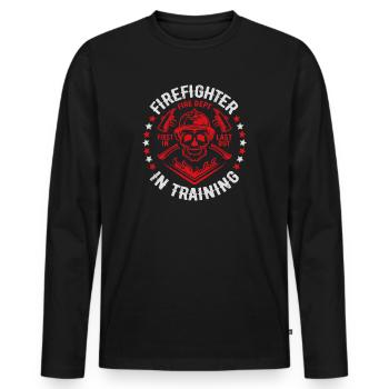 Fire Department Firefighter Fireman Firefighting - Men's Premium Organic Long Sleeve Shirt - black - Front - Nico (187cm)