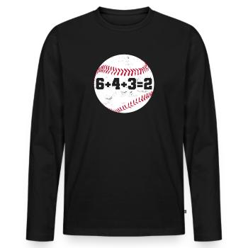 6+4+3=2 Doppelspiel 643 Baseballspieler Baseballspieler - Männer Premium Bio Langarmshirt - Schwarz - Vorne - Nico (187cm)
